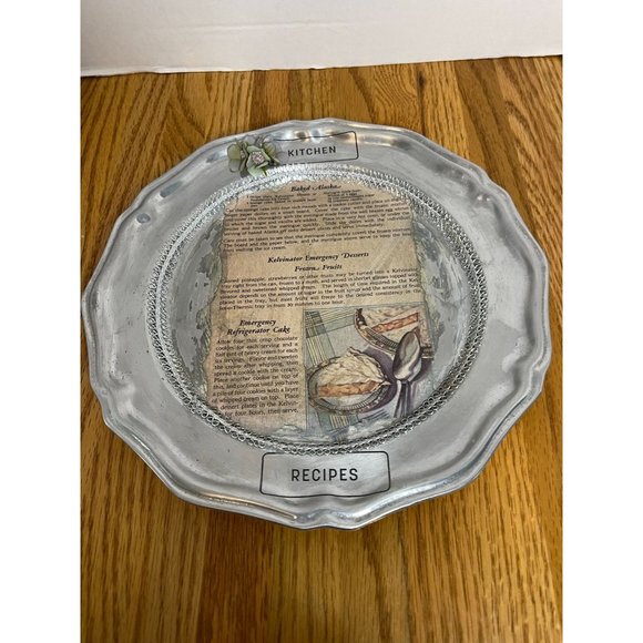 A Flipped Wilton Plate Collectible Pewter Metalware-Decoupaged wi/Transfers - Picture 8 of 12